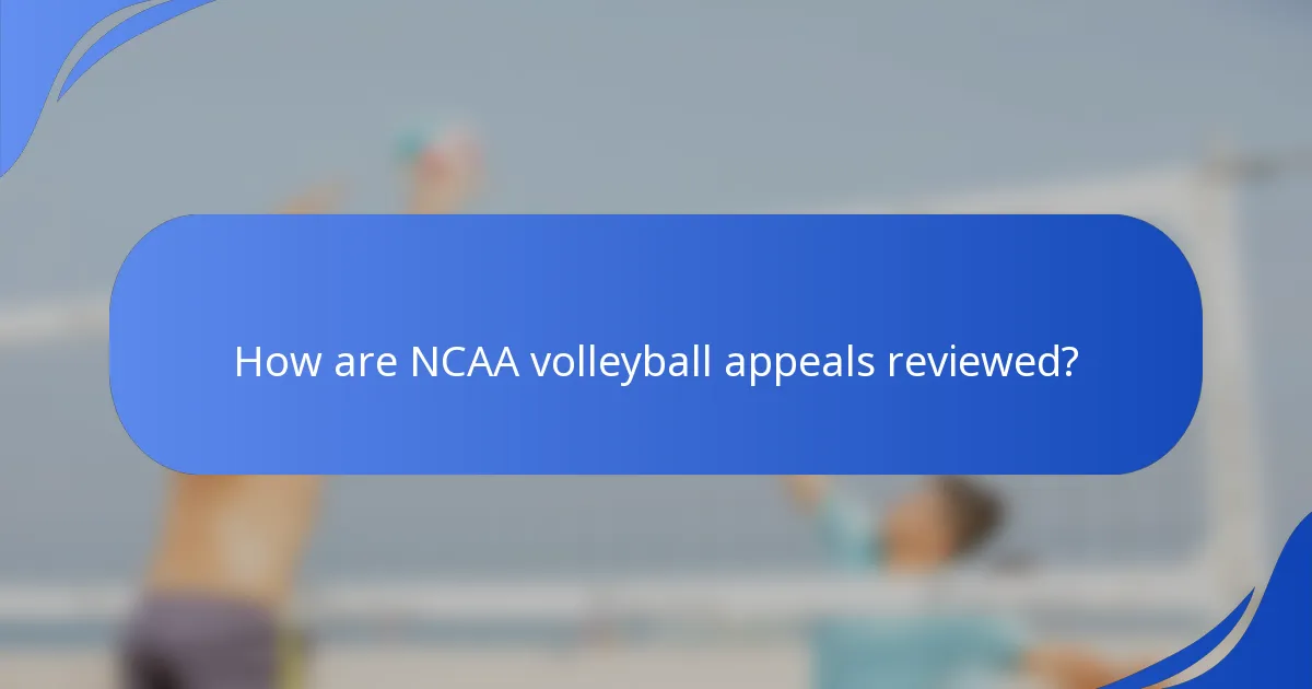 How are NCAA volleyball appeals reviewed?