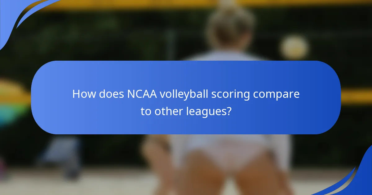 How does NCAA volleyball scoring compare to other leagues?