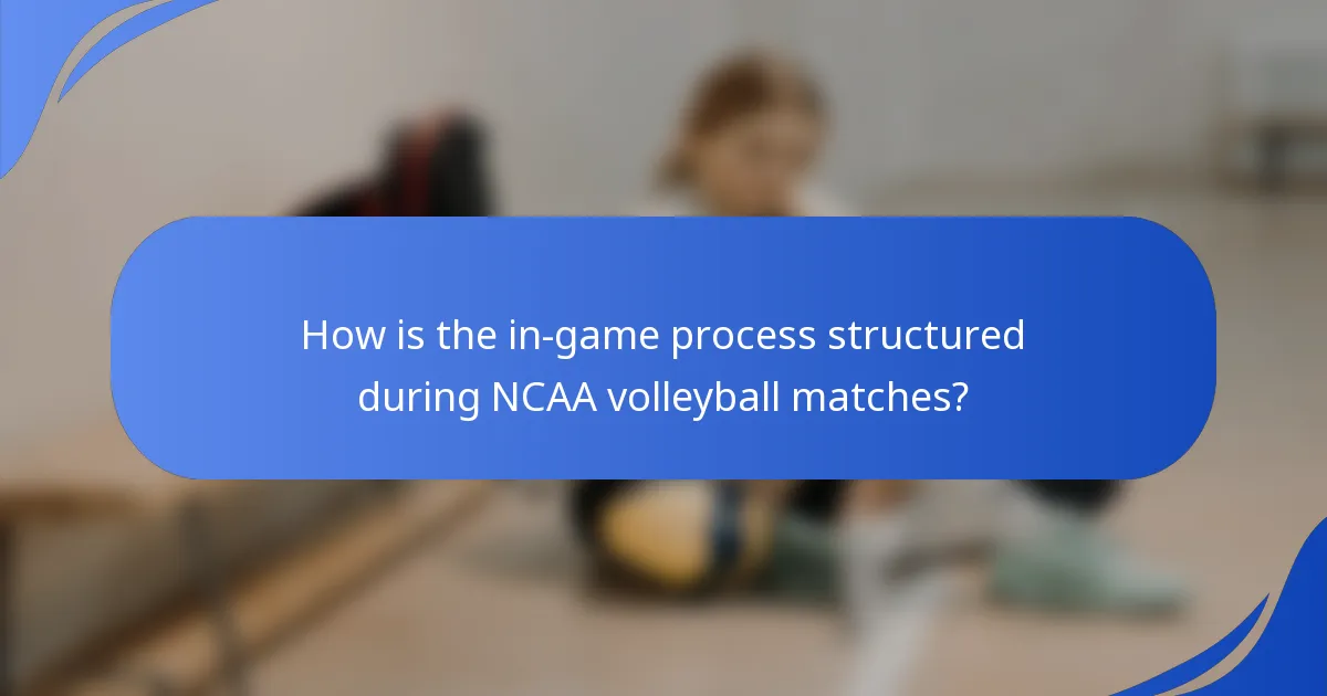 How is the in-game process structured during NCAA volleyball matches?