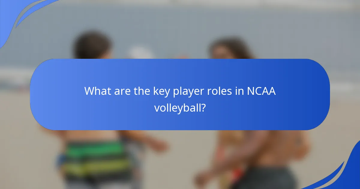 What are the key player roles in NCAA volleyball?